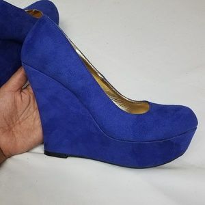 Mossimo Blue Suede Wedges